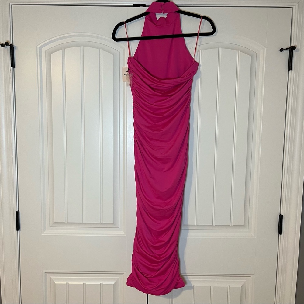 Revolve superdown Mallory High Neck Dress Hot Pink Size Small Party Club NYE NWT - Picture 9 of 13